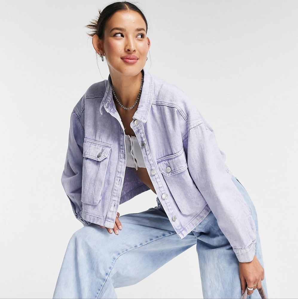 Signature8 Light Lilac Utility Jean Jacket